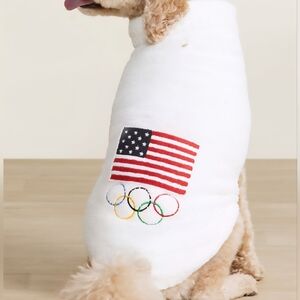 Barefoot Dreams CozyChic® Team USA Flag Olympic Ring Pet Sweater XXXL  Luxe Pet